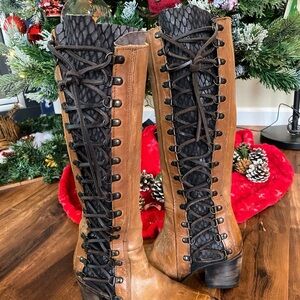 Freebird by Steven Brown and Black Lace-Up Boots